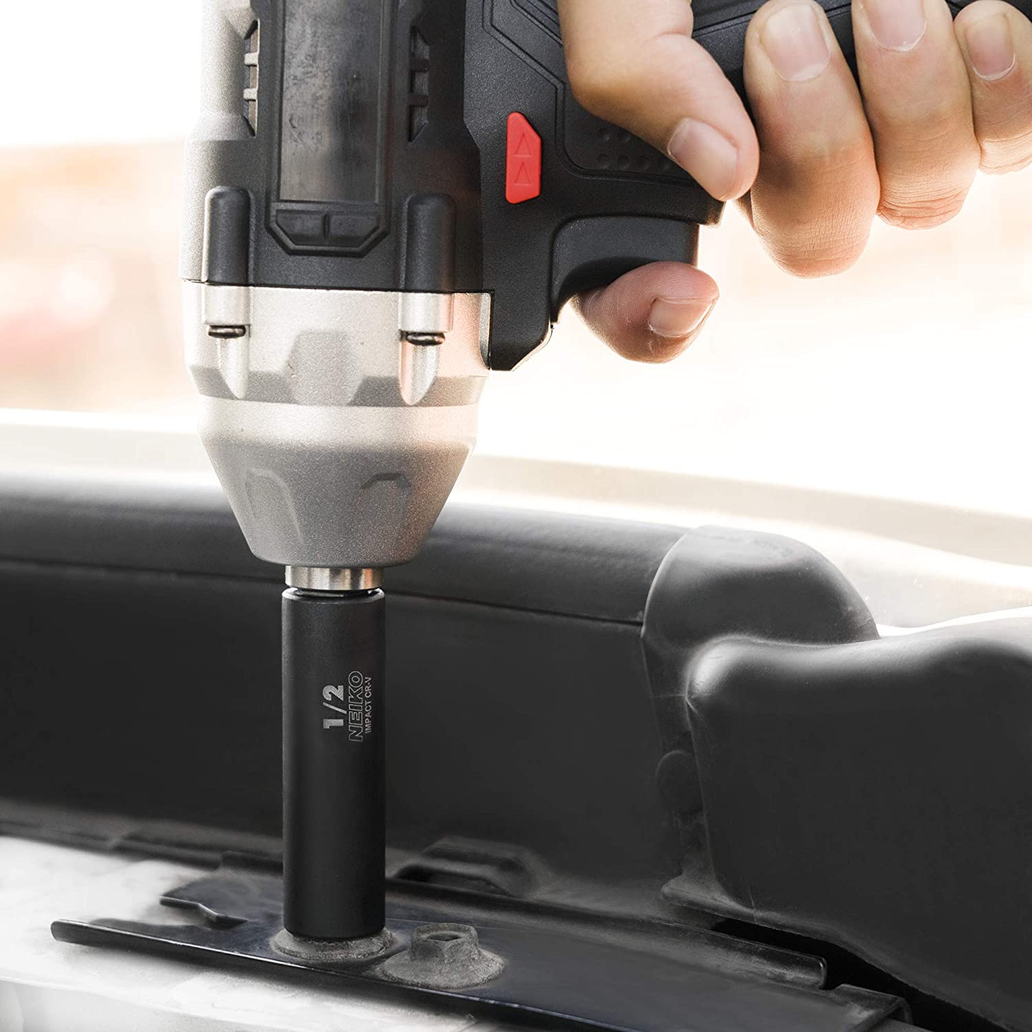 3/8"-Drive Standard & Deep Impact Socket Set, 6-Point SAE Sizes from 5/16" to 7/8", CrV Steel (20-Piece)