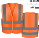 Neiko 53946A High-Visibility Safety Vest with Reflective Strips for Emergency, Construction, and Safety Use, Neon Orange, X-Large