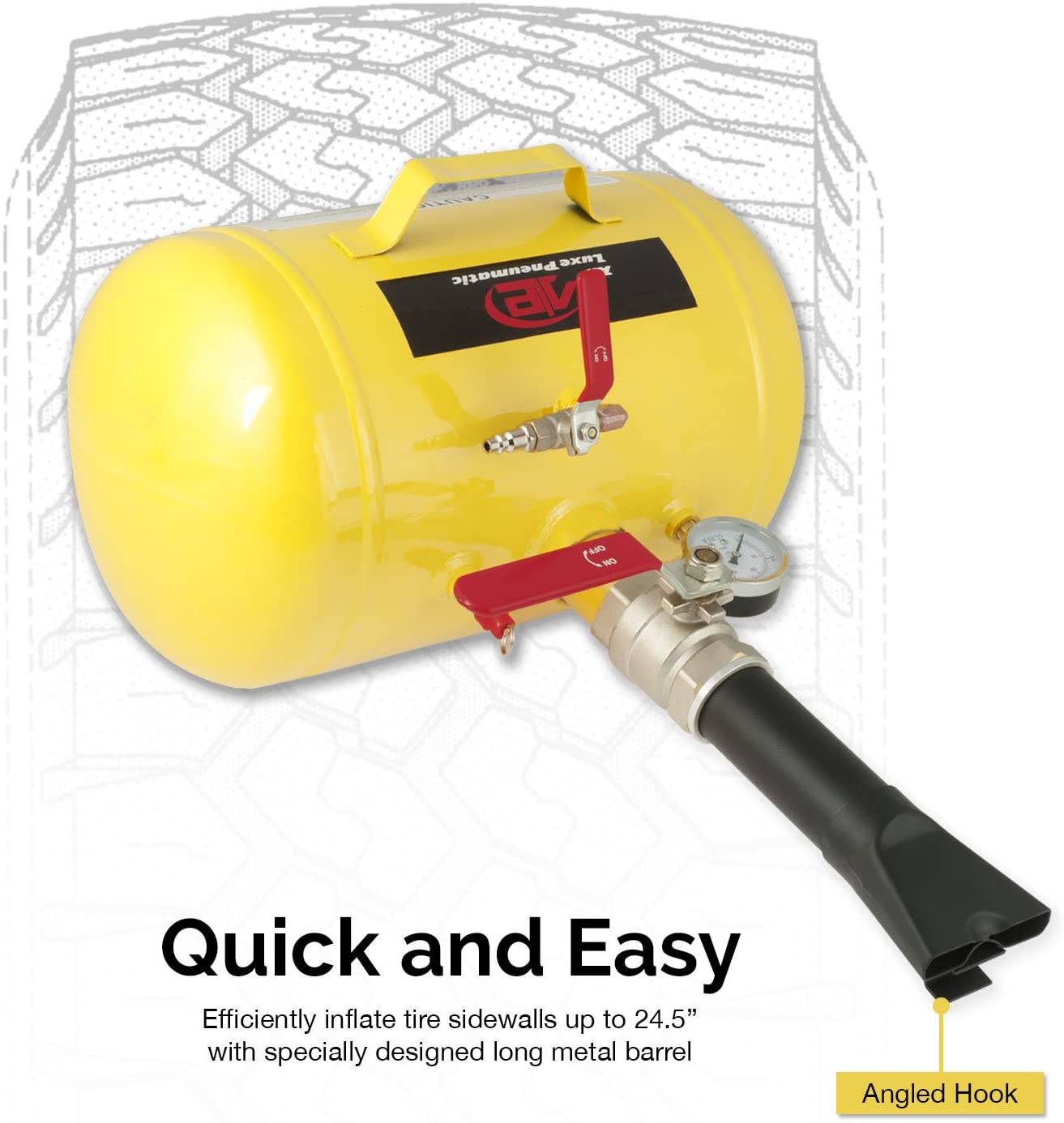 Air Tire Bead Seater, 5-Gallon Capacity, 87-116 PSI Operating Pressure