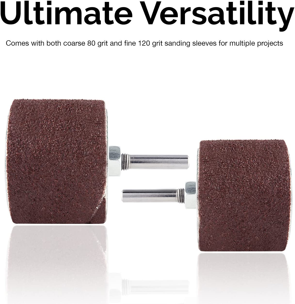 Drum Sander Kit 1/8 & 1/4" Drive Spindle Sander for Woodworking (26-Piece)