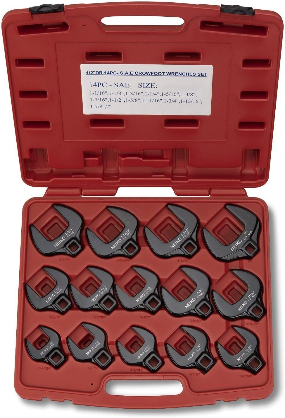 ronas epona 6本セット Neiko 03325A 1/2-Inch Drive SAE Crowfoot Wrench Set, Jumbo