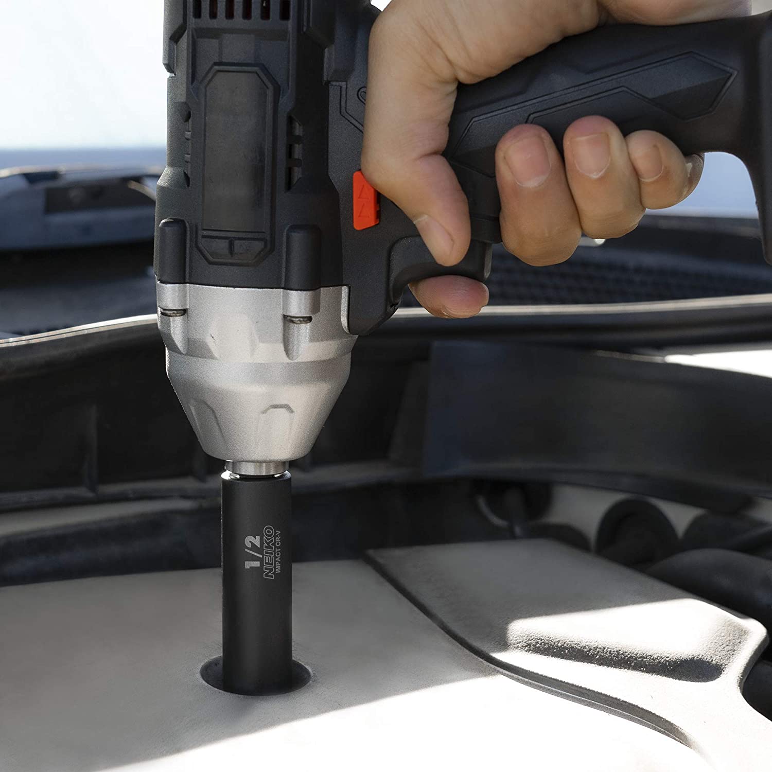 3/8"-Drive Standard & Deep Impact Socket Set, 6-Point SAE Sizes from 5/16" to 7/8", CrV Steel (20-Piece)