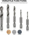 NEIKO 11402A Stubby Drill Bit Set for Metal, 5 Piece 1/4" Quick Change Hex Shank, M2 High Speed Steel for Quick Change, Chucks and Drives Drill Bit Holder Included, Hex Shank Drill Bit Set