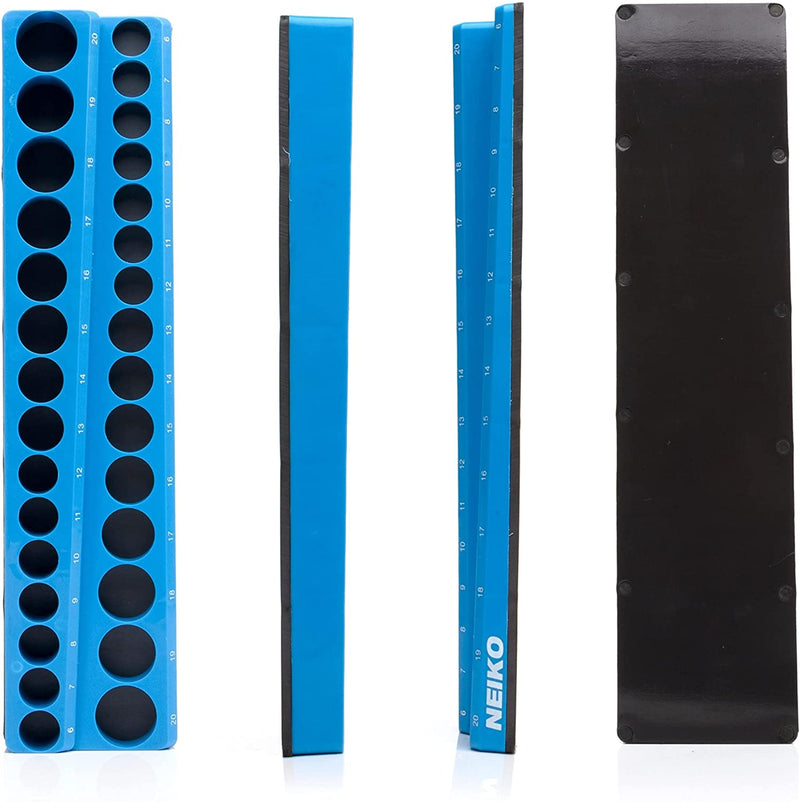 Neilsen 3/8" Drive Magnetic Socket Holder Rail – Holds 30 Metric Sockets 6mm To 20mm