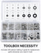 NEIKO 50400A Stainless Steel Lock and Flat Washer Assortment | 350 Piece Set | 12 Different Sizes in Spring Lock and Flat Design | Prevent Loose Fasteners