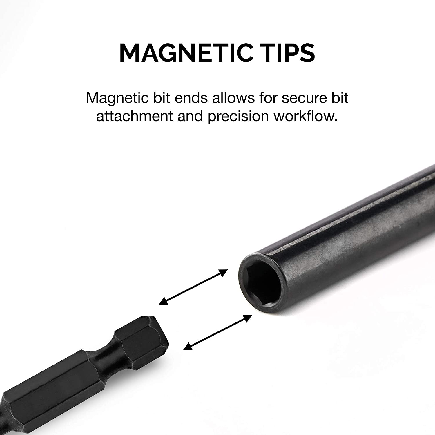 Magnetic Bit Holder Set — CrV Steel, 1/4" Hex, 3 Lengths (3-Piece)