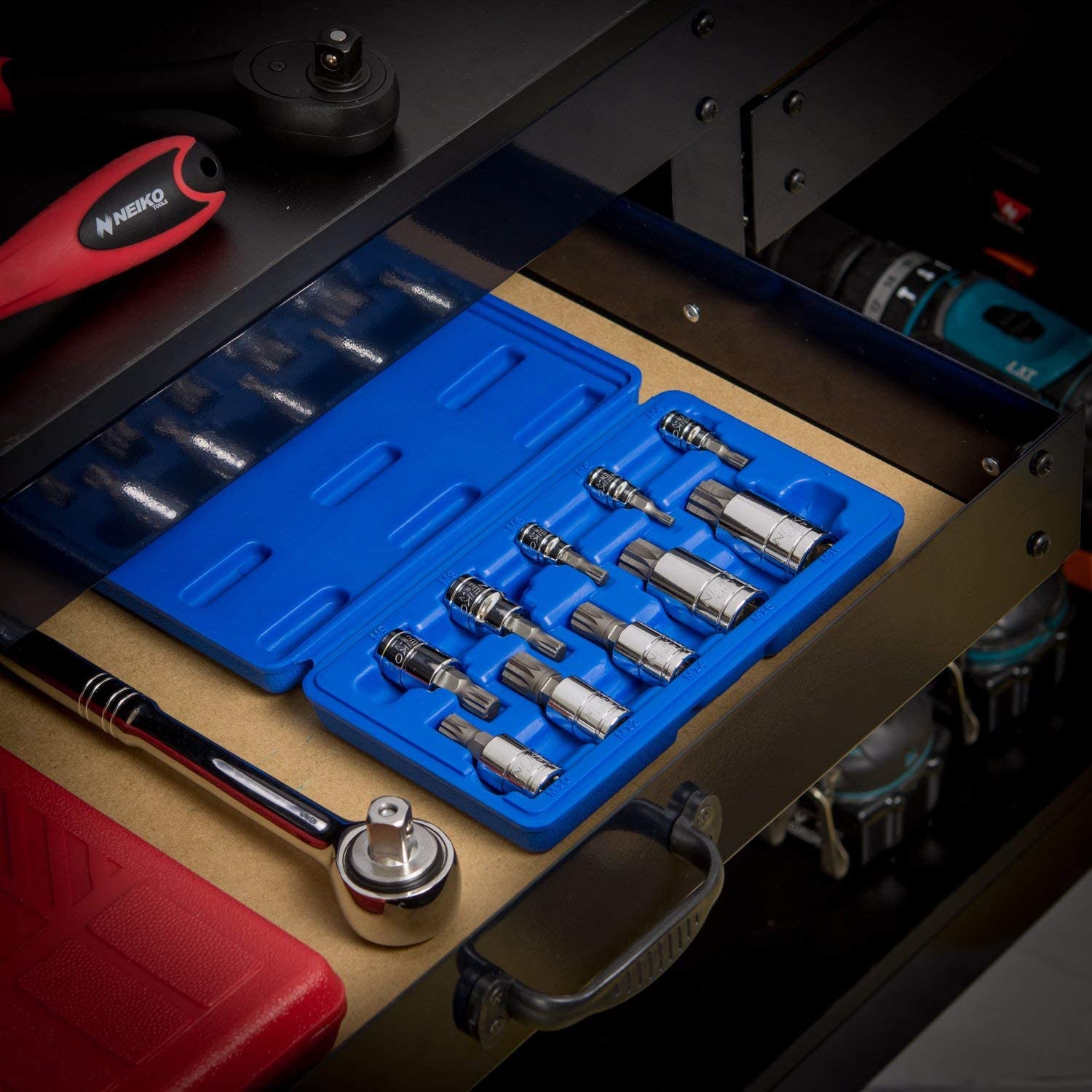 1/4", 3/8" & 1/2" Drive XZN Triple Square Spline Bit Socket Set Cr-V Sockets & S2 Steel Bits (10-Piece)