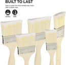 HILTEX 00308 Brush Paint Stain Varnish Set with Wood Handles, 5-Piece, Small