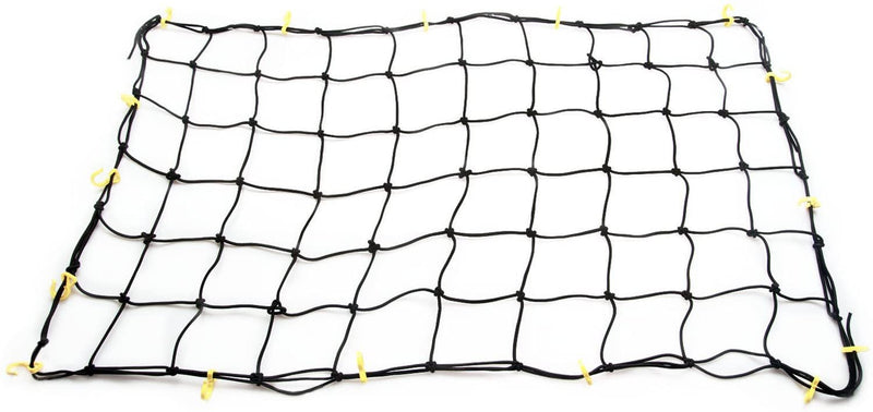 TOOLUXE 50970L Cargo Net, 6’ x 8’ Feet, Stretches to 10' x 14' Feet, 28 Nylon Hooks, 7" x 7" Mesh Truck Bed Net, Large Cargo Net, SUV & Pickup Truck Bed Accessories, Bungee Net, Cargo Net for Trailer