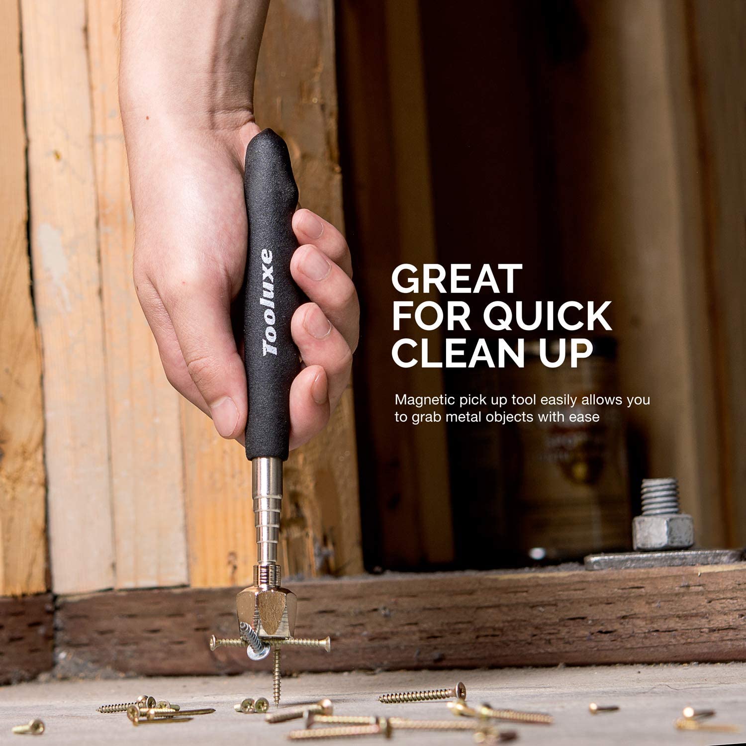 Telescoping Magnetic Pickup Tool & Inspection Mirror Set — 16-Lb Capacity (3-Piece)