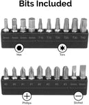NEIKO 10573B 1/4” Torque Screwdriver Set, 20 Hex Bits, 10 to 50 In-Lbs, Long Shank Screwdriver Torque Wrench, Adjustable Inch-Pound Torque Screwdriver for HVAC and Gunsmiths (Pack of 25)