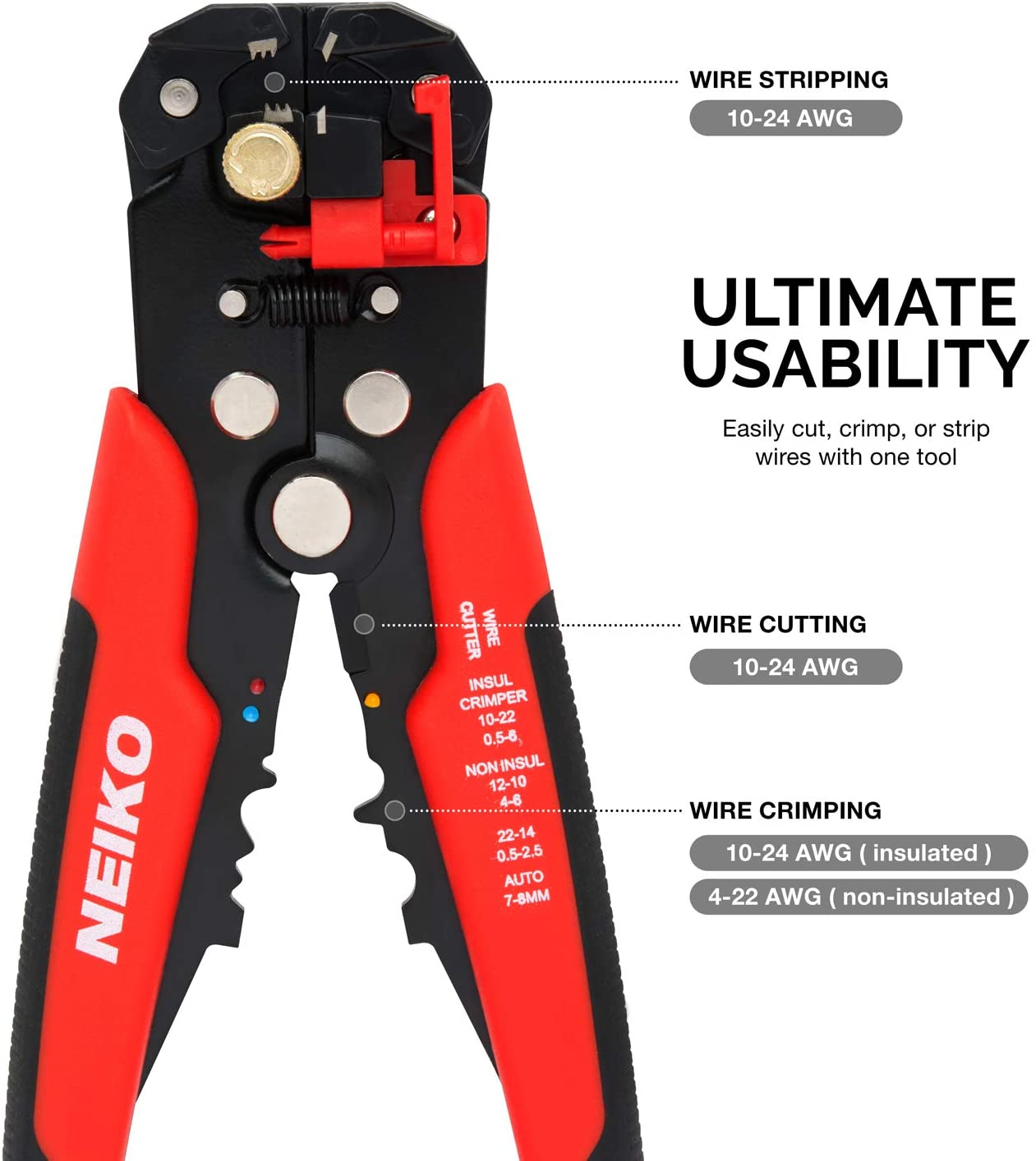 3-in-1 Automatic Wire Stripper, Cutter, & Crimping Tool