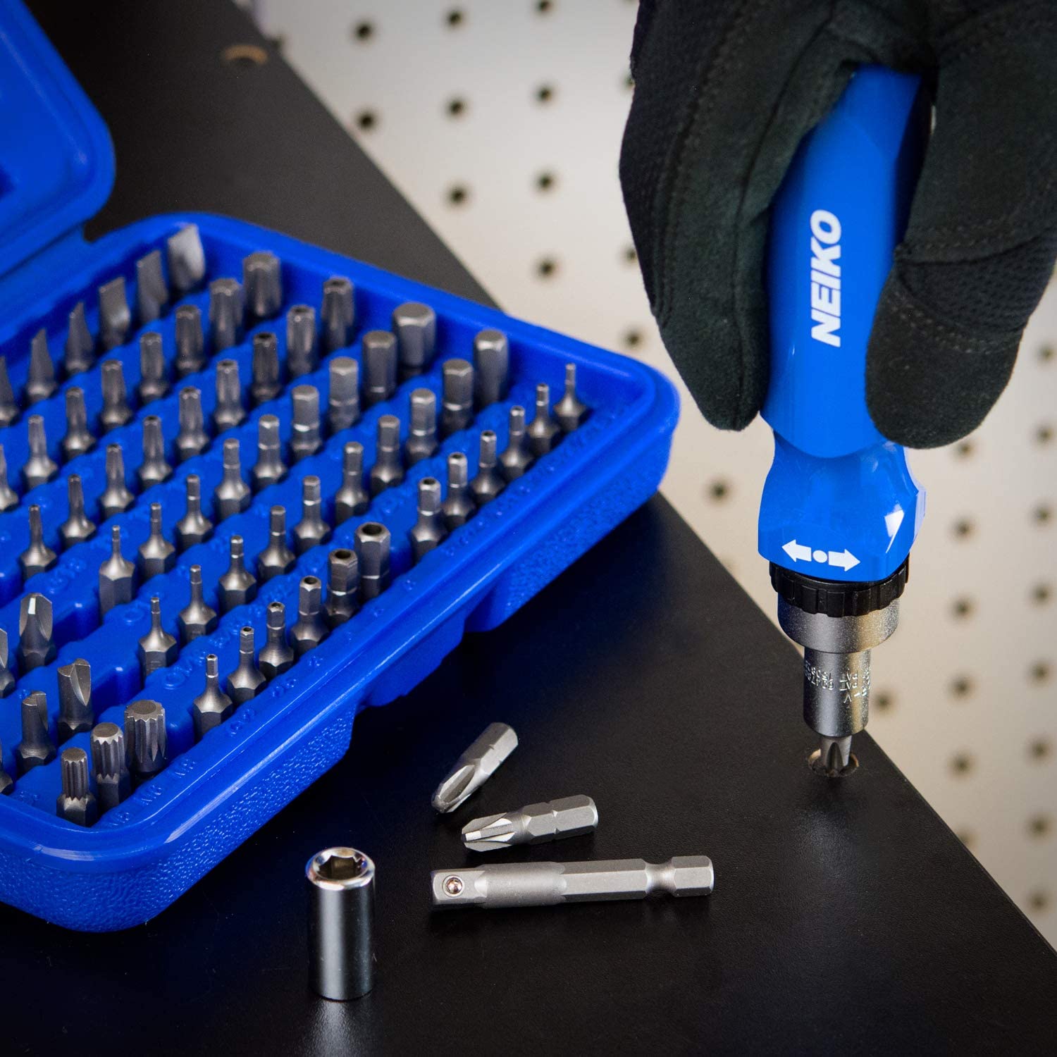 Security Bit Set & Ratcheting Screwdriver — CrV Steel, 15+ Bit Types (101-Piece)