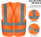 Neiko 53946A High-Visibility Safety Vest with Reflective Strips for Emergency, Construction, and Safety Use, Neon Orange, X-Large