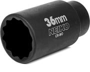 36 mm Deep Impact Socket — 1/2" Drive, 12-Point, Cr-Mo Steel