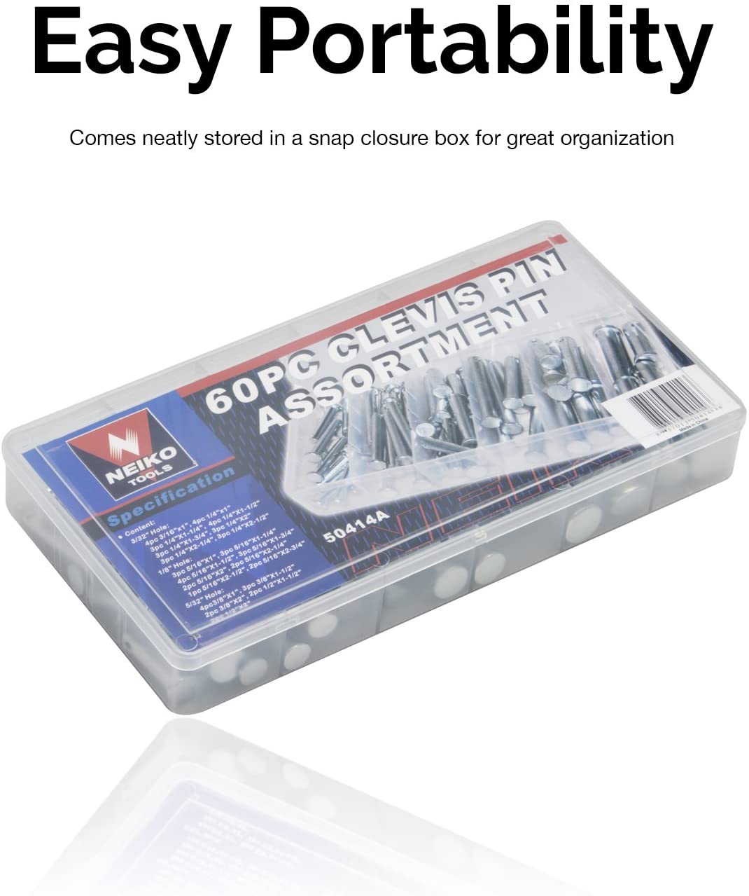 NEIKO Clevis Pins Assortment Kit, Zinc Construction 3/32” – NEIKO®