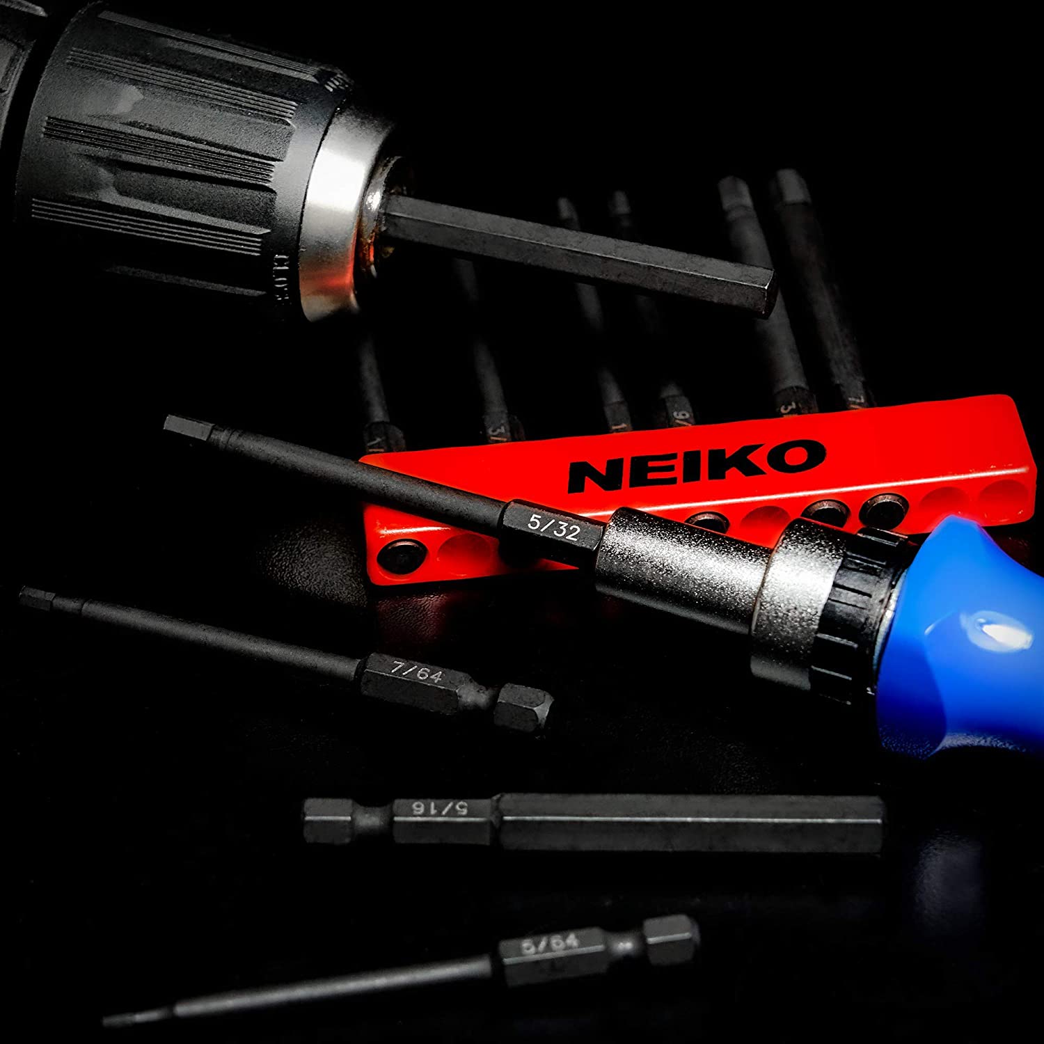 Allen Wrench Drill Bits Hex Drill Bit Set, SAE Sizes 1/16" to 5/16", Magnetic Hex Head Bits (11-Piece)