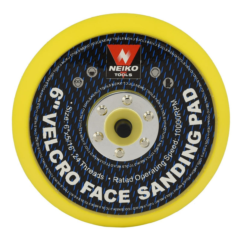 NEIKO 30263A 6” Sanding Pad, Hook and Loop, 5/16” Arbor with 24 Thread Mounts, 10,000 RPM, Sanding Pads for Orbital Sander and DA Sander