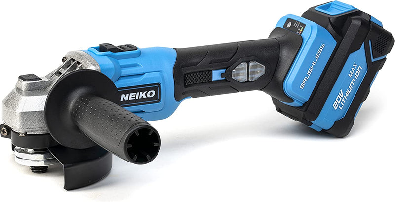 NEIKO 10881A Cordless Angle Grinder, 4 1/2-Inch Grinder with Variable Speed, 20V 4.0A Li-ion Rechargeable Battery, Powerful 8,000 rpm Brushless Motor