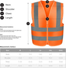 Neiko 53945A High-Visibility Safety Vest with Reflective Strips for Emergency, Construction, and Safety Use, Neon Orange, Large