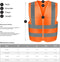 Neiko 53947A High-Visibility Safety Vest with Reflective Strips for Emergency, Construction, and Safety Use, Neon Orange, XX-Large