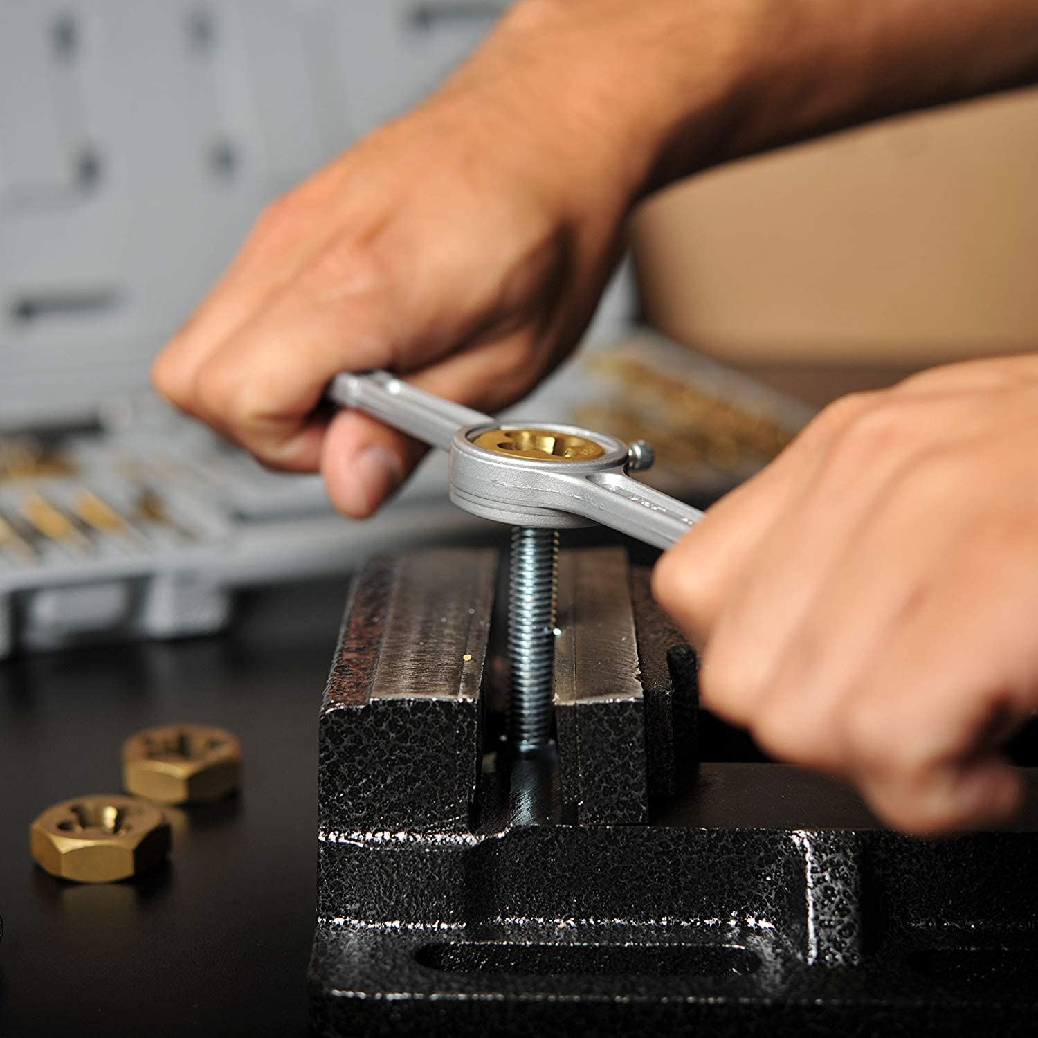 SAE Tap & Die Set, Titanium-Coated Alloy Steel Taps & Dies (40-Piece)