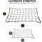 NEIKO 50971A 4'x6' Super Duty Cargo Net | Bungee Net Stretches to 8'x12' | 16 Pcs Detachable hooks, 4 Carabiners, Small 4"x4" Mesh Protects Small Items, for SUV, ATV/UTV, RV, Pickup Truck Bed, Trailer