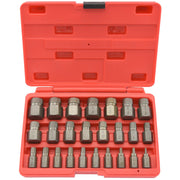 Hex-Head Multispline Screw & Bolt Extractor Set — Cr-Mo Steel, 1/8"–7/8" (25-Piece)