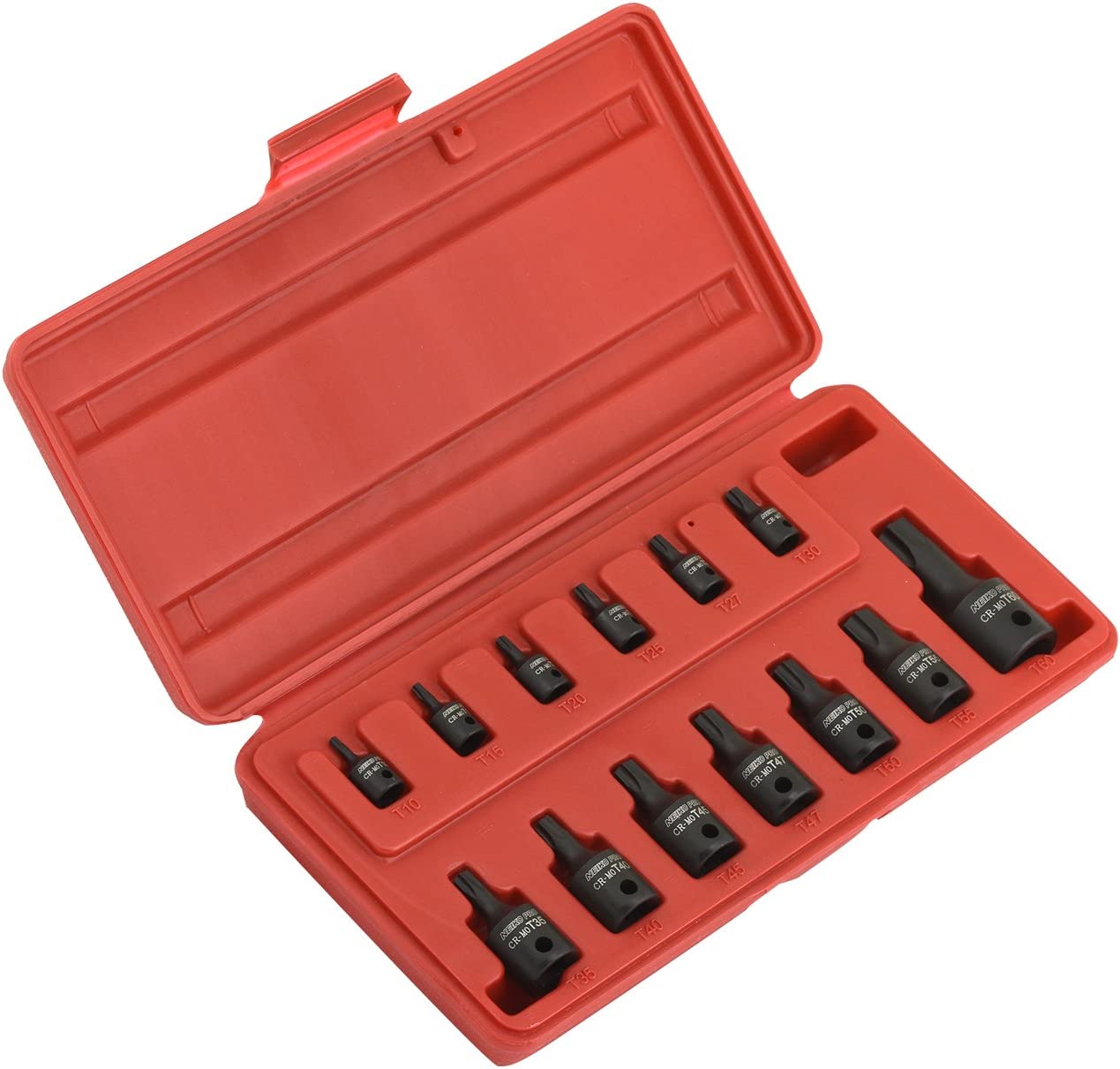 Impact Torx Bit Socket Set, 1/4", 3/8", & 1/2" Drive, 6 Point Star Sockets