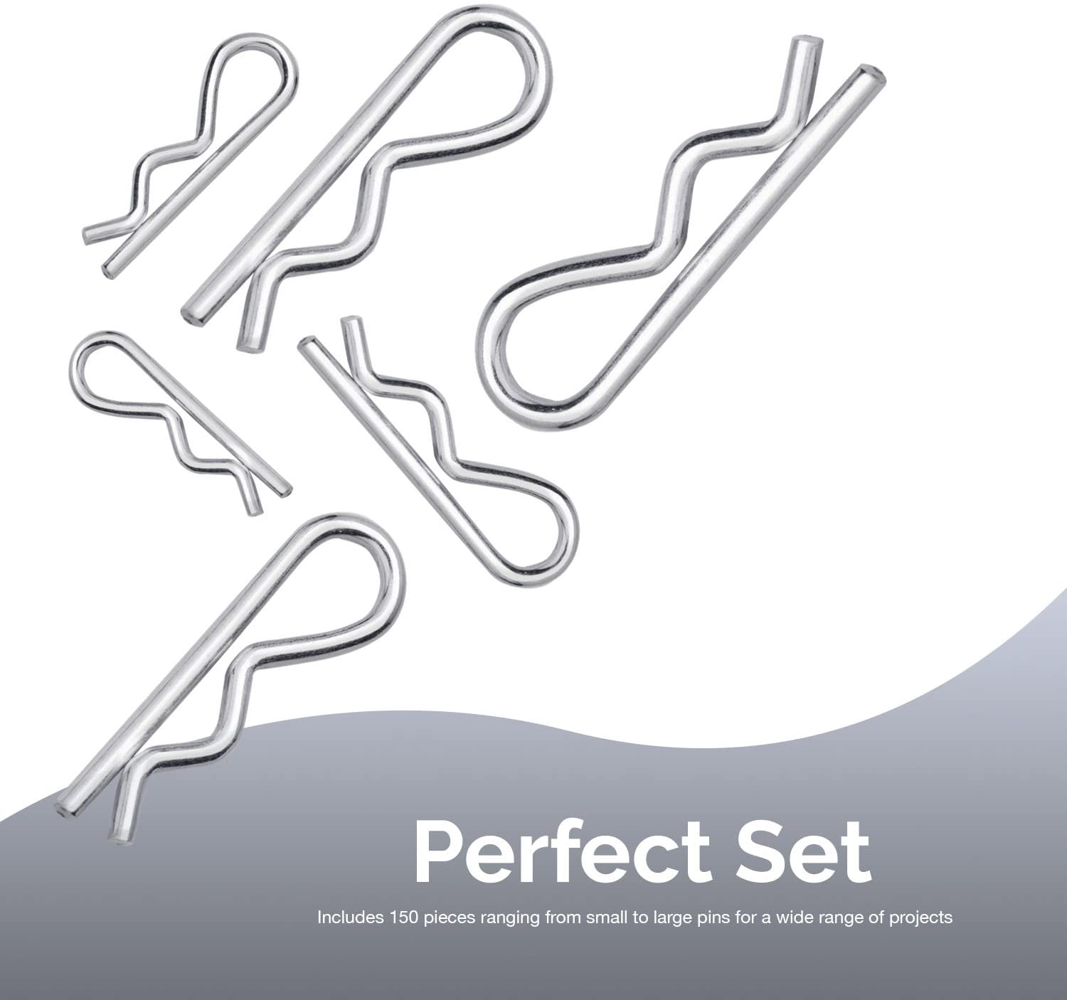 Cotter Pin Assortment Kit Zinc Plated Steel Clips (150-Piece)