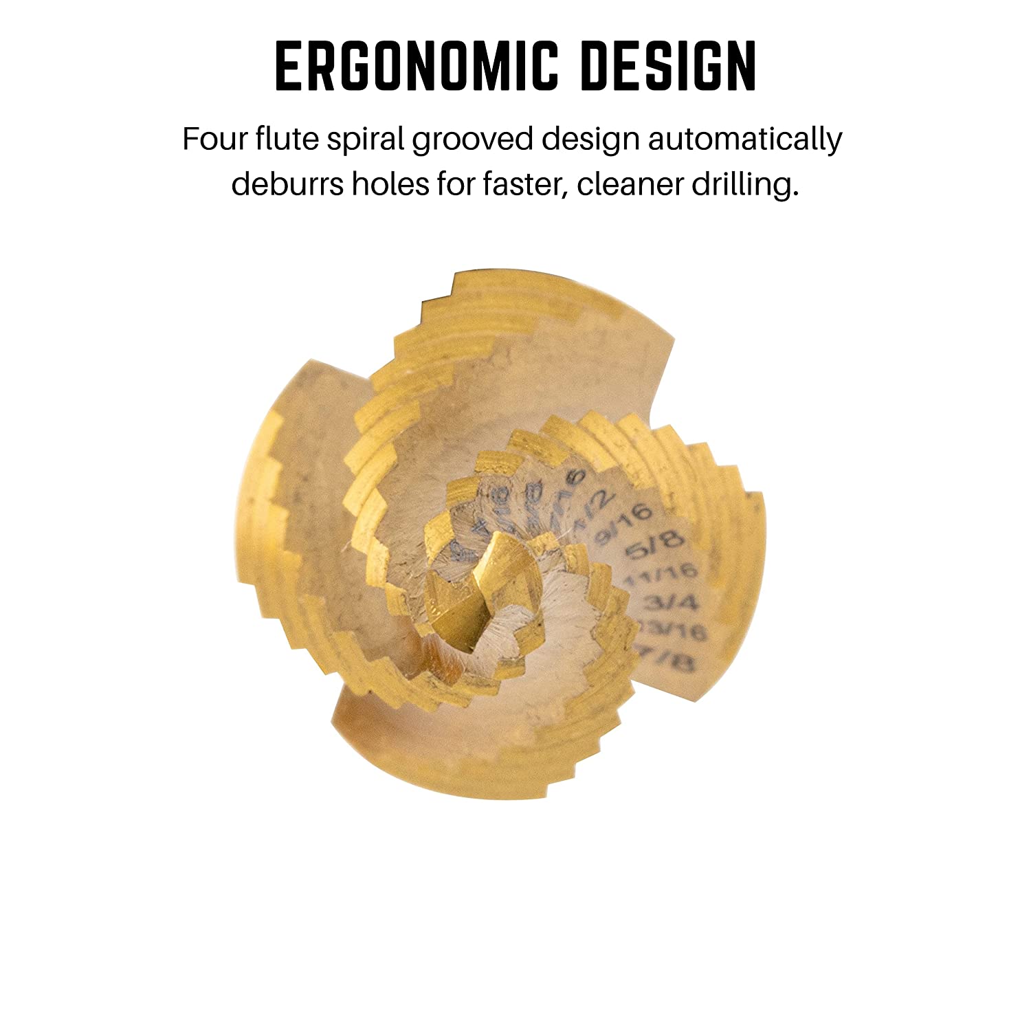Steel Spiral Quick-Change Step Drill Bit for Metal with 4-Flute Spiral Grooved Design