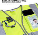 NEIKO 53996A Reflective Safety Vest with Pockets and Zipper | XX-Large Size | High Visibility Strips on Neon Yellow | For Emergency, Construction and Safety Use