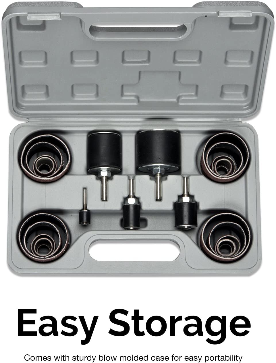 Drum Sander Kit 1/8 & 1/4" Drive Spindle Sander for Woodworking (26-Piece)