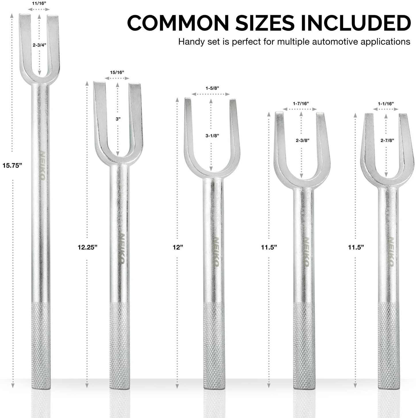 Ball Joint Separator & Pickle Fork Set — Alloy Steel, 5 Sizes (5-Piece)