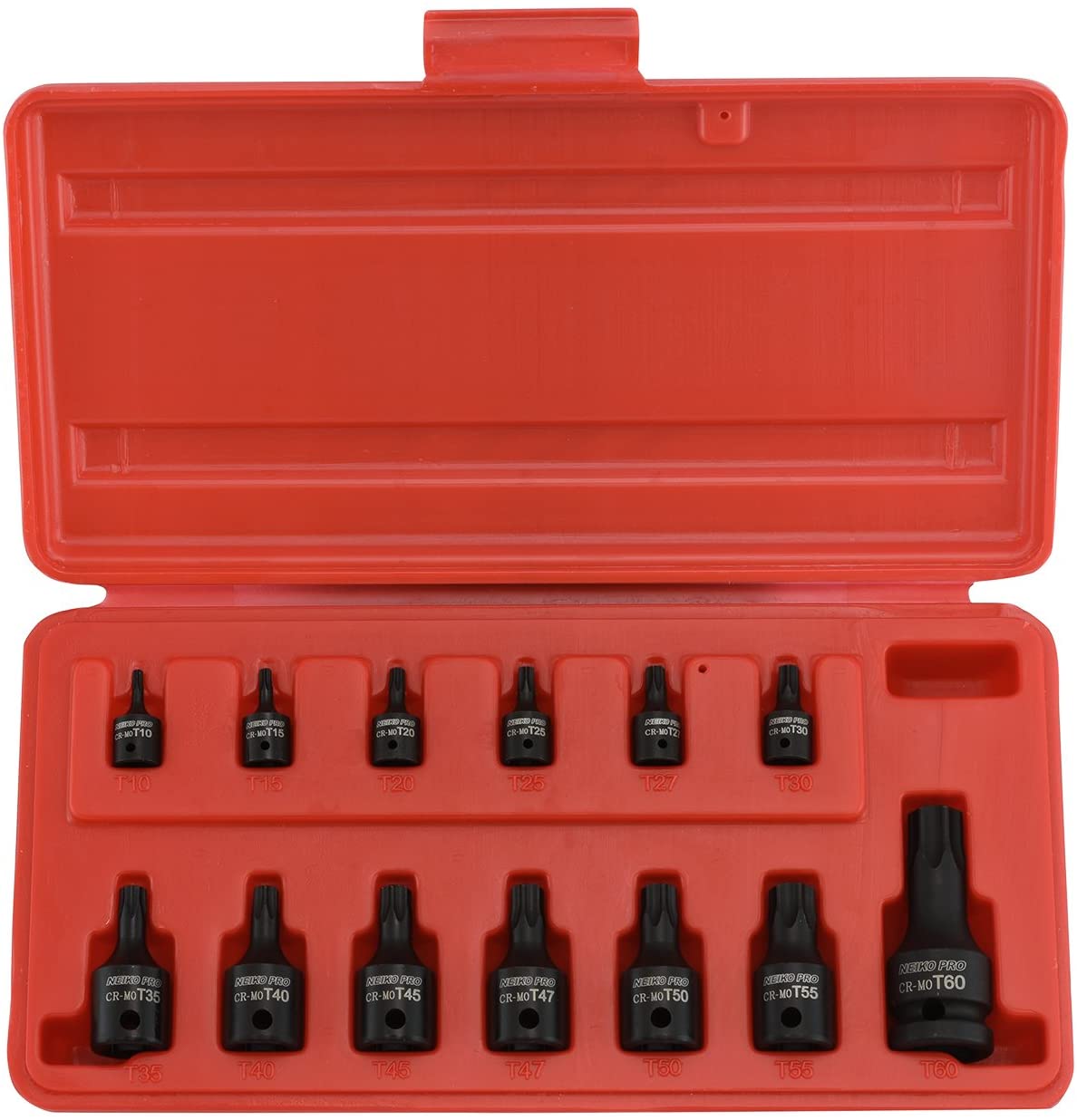 Impact Torx Bit Socket Set, 1/4", 3/8", & 1/2" Drive, 6 Point Star Sockets