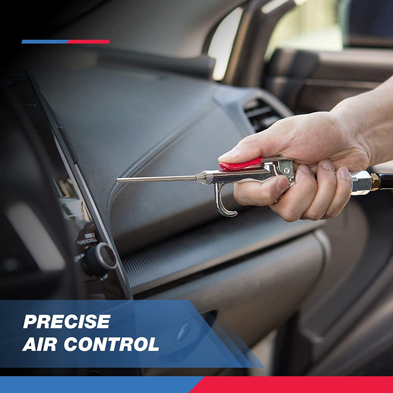 Air Blow Gun Nozzle Set — 5 Interchangeable Tips, 1/4" NPT (6-Piece)