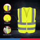 NEIKO 53942A High Visibility Safety Vest with Reflective Strips | Size X-Large | Neon Yellow Color | Zipper Front | For Emergency, Construction and Safety Use