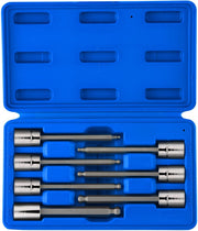 3/8"-Drive Extra-Long Ball-End Hex-Bit Socket Set, SAE Sockets 1/8" to 3/8", S2 Steel (7-Piece)