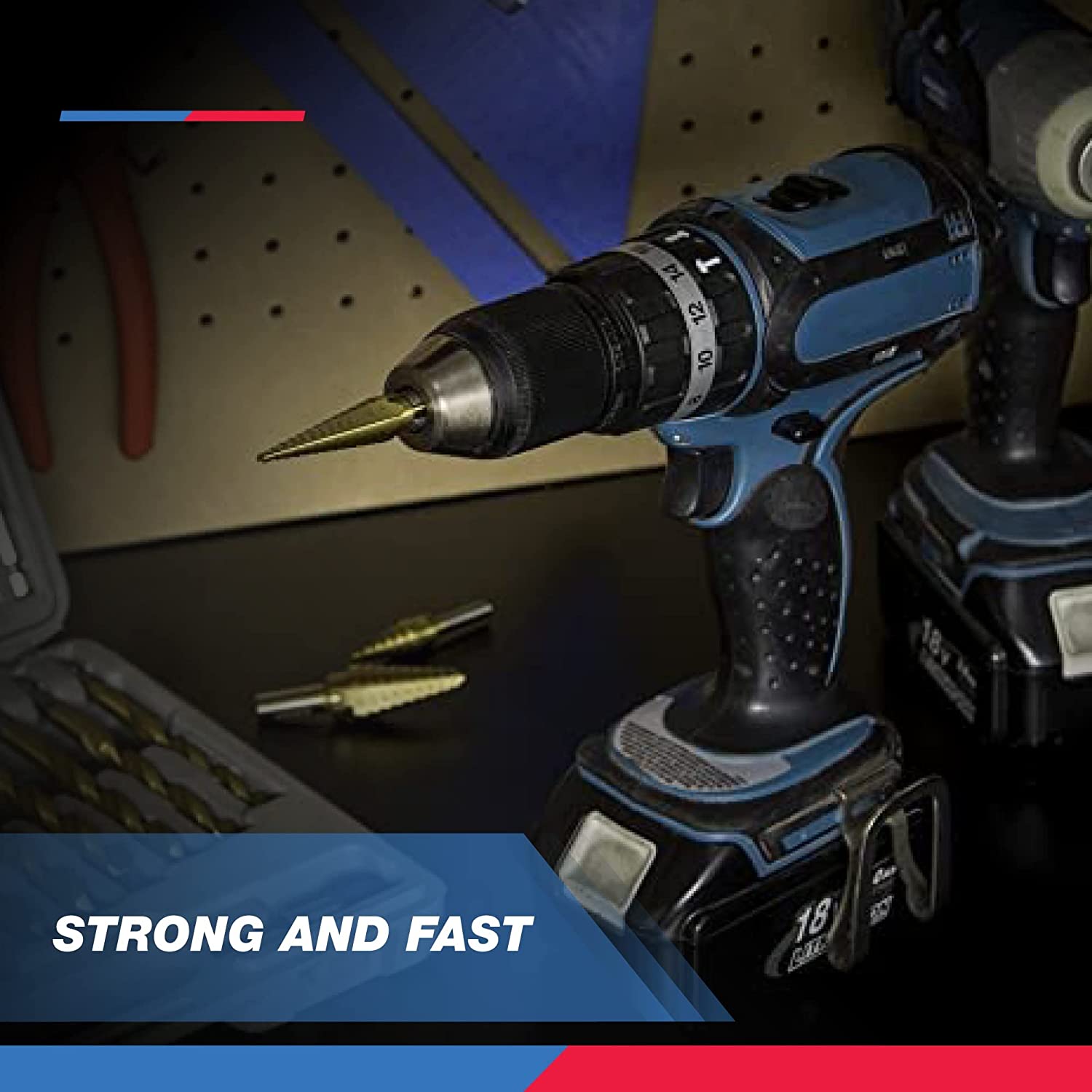 Titanium Step Bits, Unibit Set, 28 Sizes, High Speed Steel, Standard (SAE) Step Drill Bit Set