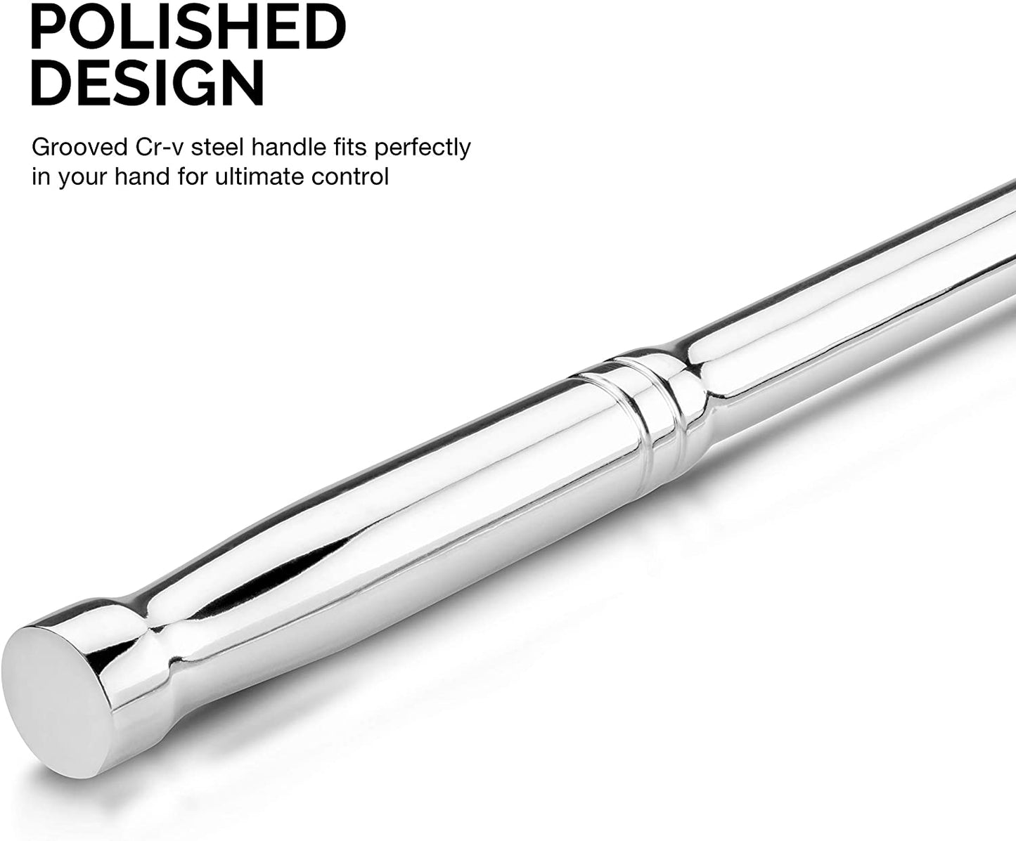 Neiko 00339A 3/8-Inch-Drive Premium Breaker Bar, 12 Inches Long, Nut Breaker Bar, 180-Degree Flex Cr-Mo Head with Cr-V Steel Construction