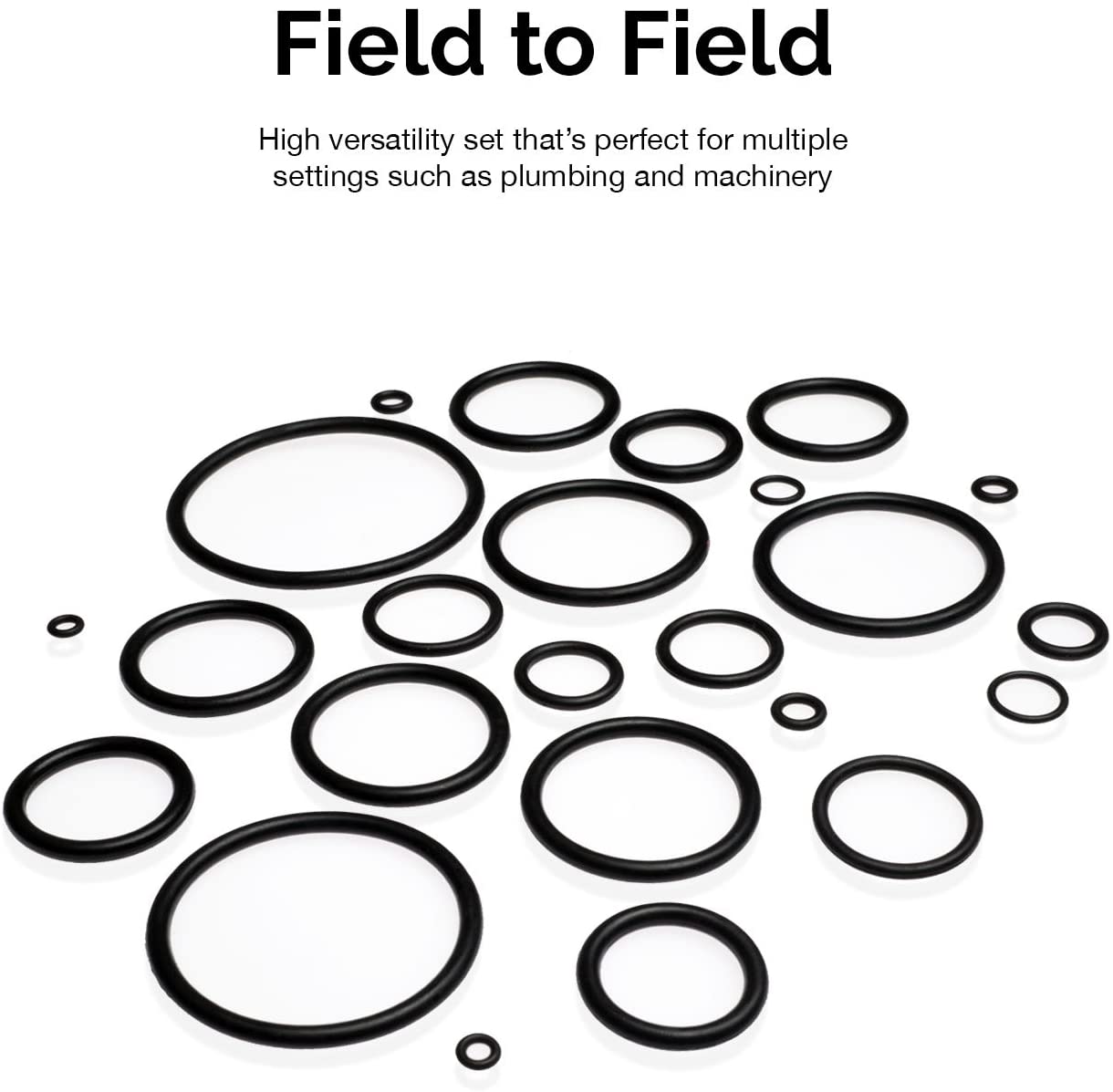 Rubber O-Ring Assortment Kit — Buna-N NBR, 32 SAE Sizes (407-Piece)