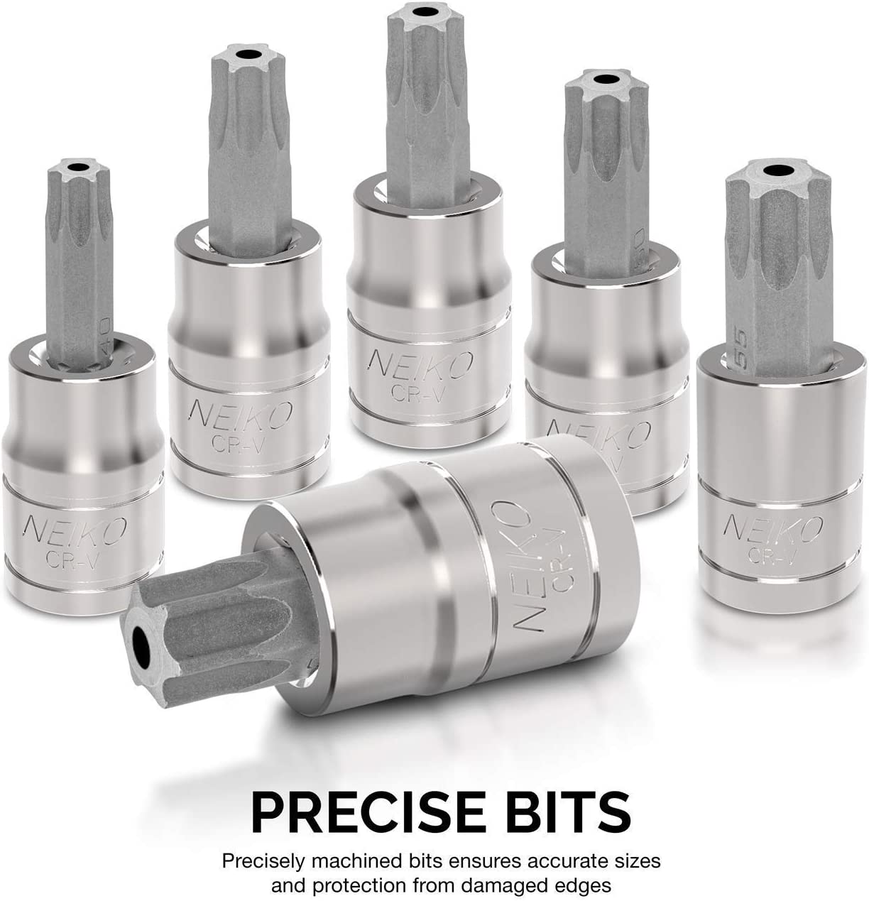 Tamperproof Torx Bit Socket Set — S2 Steel Bits, CrV Sockets, TT8–TT60 (13-Piece)