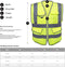 Neiko 53994A Large Ultra Reflective Safety Vest with Reflective Stripes & Zipper, Visibility Strips on Neon Yellow for Emergency, Safety Vest for Men and Women, Adult Safety Vest