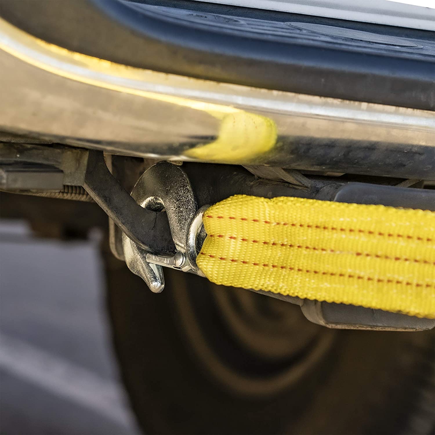 Heavy-Duty Tow Strap with Hooks — 2" × 30', 10,000-Lb Capacity
