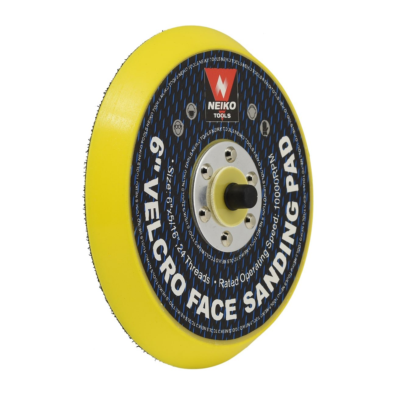 - 6 inch Sanding Discs Hook & Loop, 5/16” Arbor with 24 Thread Mounts, 10,000 RPM