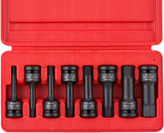 1/2" Drive Allen Hex Impact Socket Set, Metric, 6 mm - 19 mm, Cr-Mo (8-Piece)