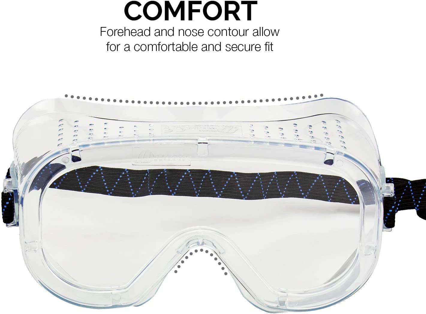 Clear Protective Safety Goggles — ANSI Z87.1, Anti-Dust, Anti-Splash
