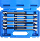 NEIKO 10077A 3/8” Drive Metric Extra Long Allen Hex Bit Socket Set | 10 Pieces | Sizes 3mm – 10mm | Shaft Length 6” | Premium S2 Steel Bits | Heavy Duty Cr-V Sockets | Exceeds ANSI Standards
