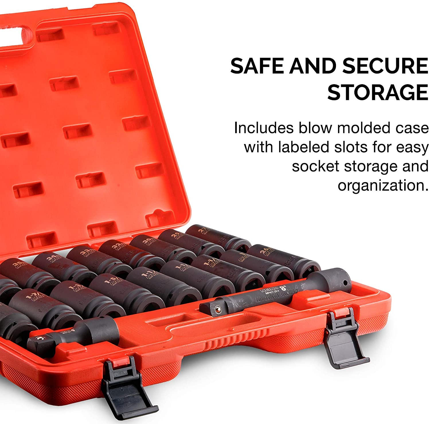 3/4" Drive Socket Set, Master SAE & Metric Socket Set, SAE 1" to 1 1/2" & Metric 26 to 38 mm (20-Piece)