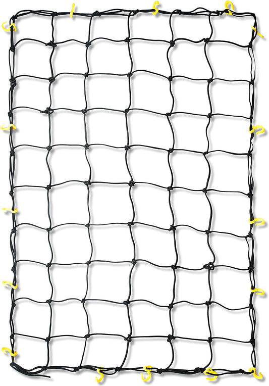 TOOLUXE 50969L Adjustable Cargo Net | 3’ x 5’ | 36’ x 60’ | Bungee Net | 16 Sturdy Nylon Hooks | Ideal for Load Hauling, Moving and Camping | Tailgate, Bike Racks, Load Securing